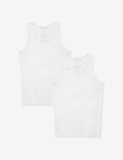 Cotton Basics Tank Stay-Tucked Undershirt 2 Pack