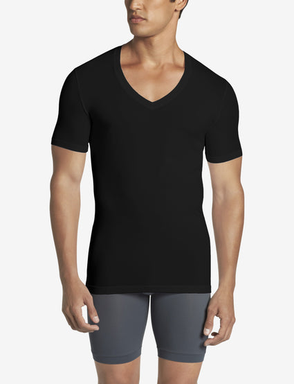 Cool Cotton Deep V-Neck Stay-Tucked Undershirt
