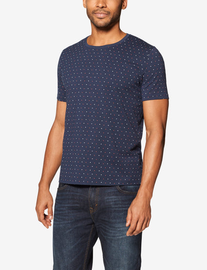 Second Skin Star Print Crew Neck Tee