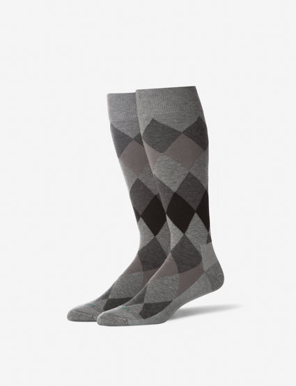 Argyle Stay-Up Dress Sock