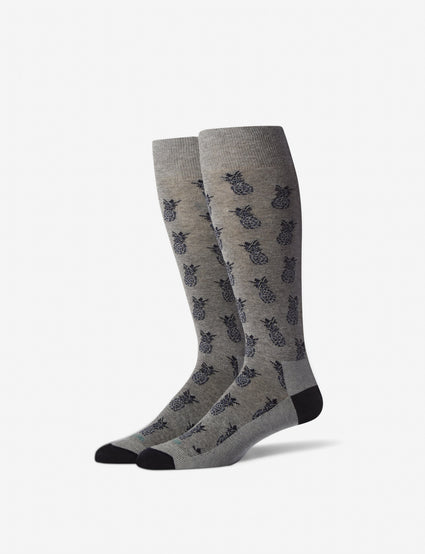Pineapple Print Stay-Up Dress Sock