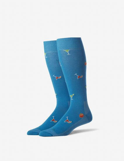 Mosaic Print Stay-Up Dress Sock