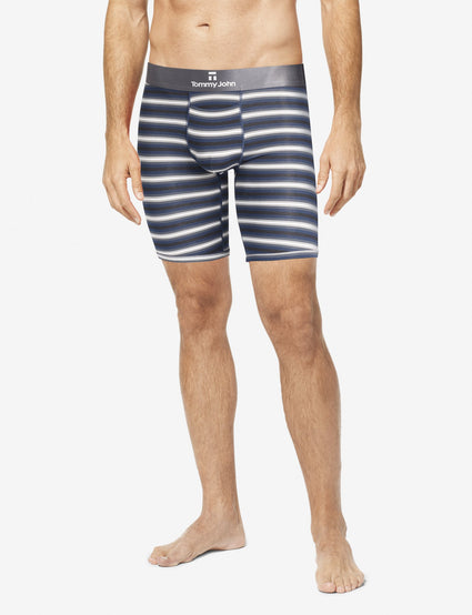 Second Skin Dark Titanium Stripe Boxer Brief