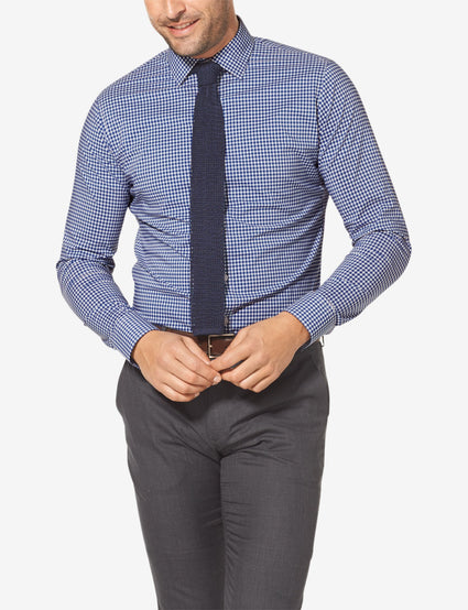 Classic Fit Print Stay-Tucked Dress Shirt