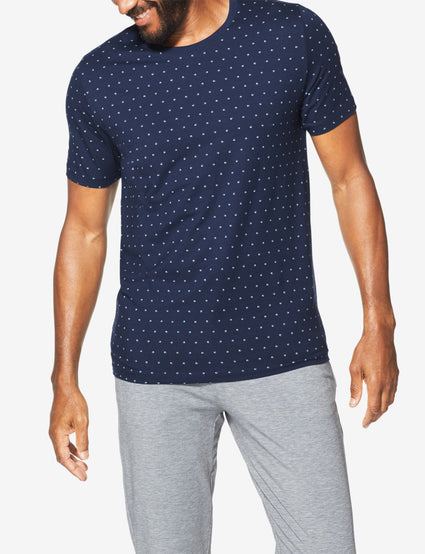 Second Skin Crescent Print Crew Neck Tee