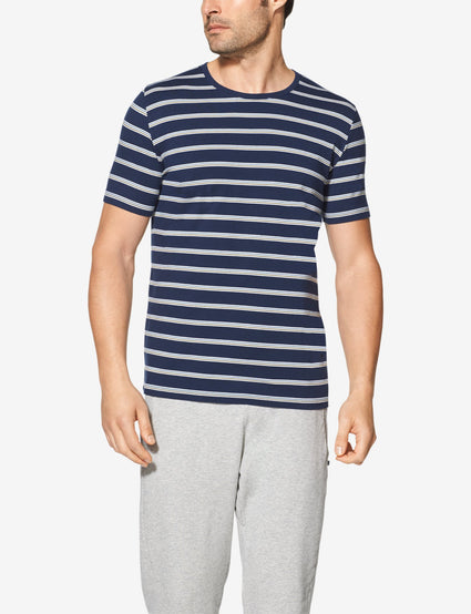 Second Skin Stripe Crew Neck Tee