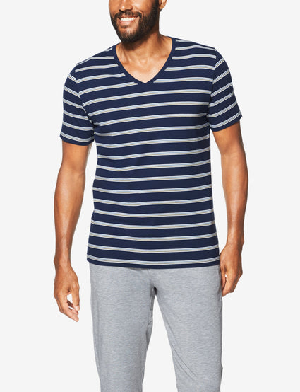 Second Skin Stripe V-Neck Tee