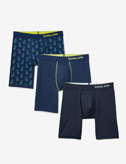 Men's Cool Cotton Boxer Brief Dress Blues Summer Pack