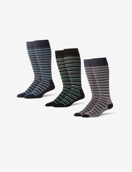 Men's Stay Up Dress Sock Stripe 3 Pack