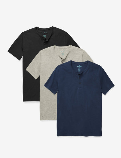 Second Skin Henley Tee 3 Pack