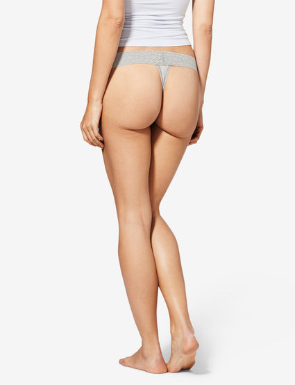 Women's Cool Cotton Lace Waist Thong