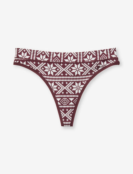 Cool Cotton Print Thong