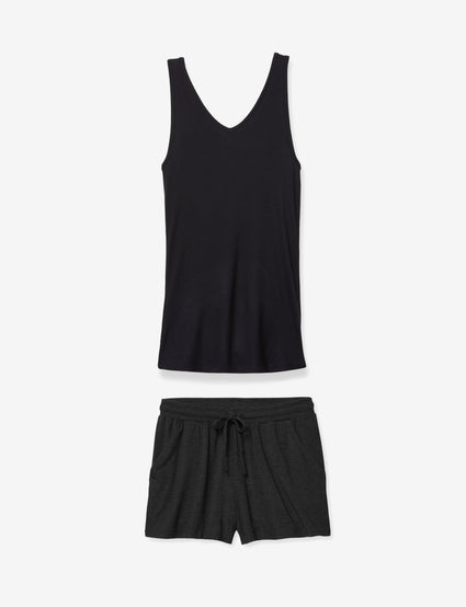 Women's Black Short Lounge Set