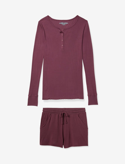 Women's Winetasting Henley & Short Lounge Set