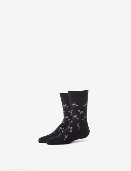 Youth Flamingo Print Dress Sock